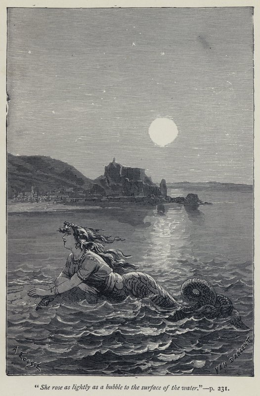 "She rose as lightly as a bubble to the surface of the water" (e.g. engraving) 作： ジャン・エドゥアール・ダルジャン