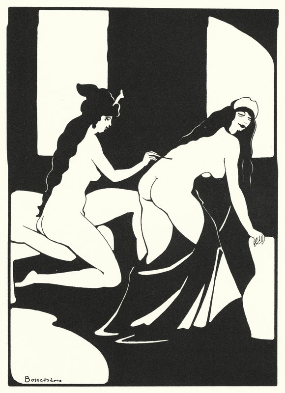 オヴィッドの愛の書：彼女の体を生きた手紙にしよう（カラーリトグラフ） 作： ジャン・ド・ボシェール