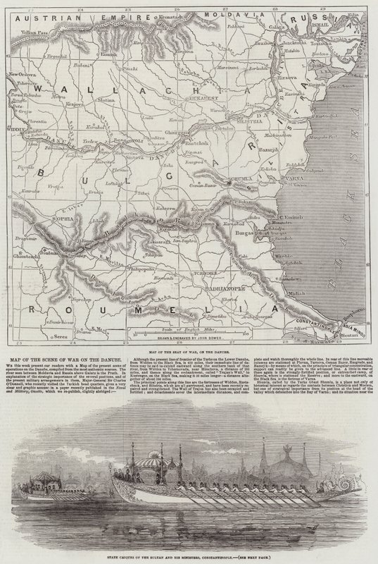 ドナウ川の戦争シーンの地図 作： ジョン・ダワー