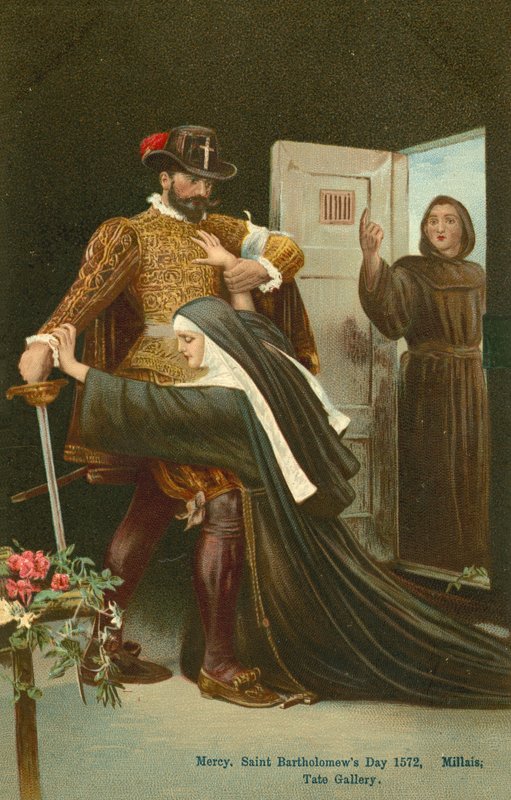 慈悲、聖バーソロミューの日、1572年（クロモリト） 作： ジョン・エバレット・ミレー