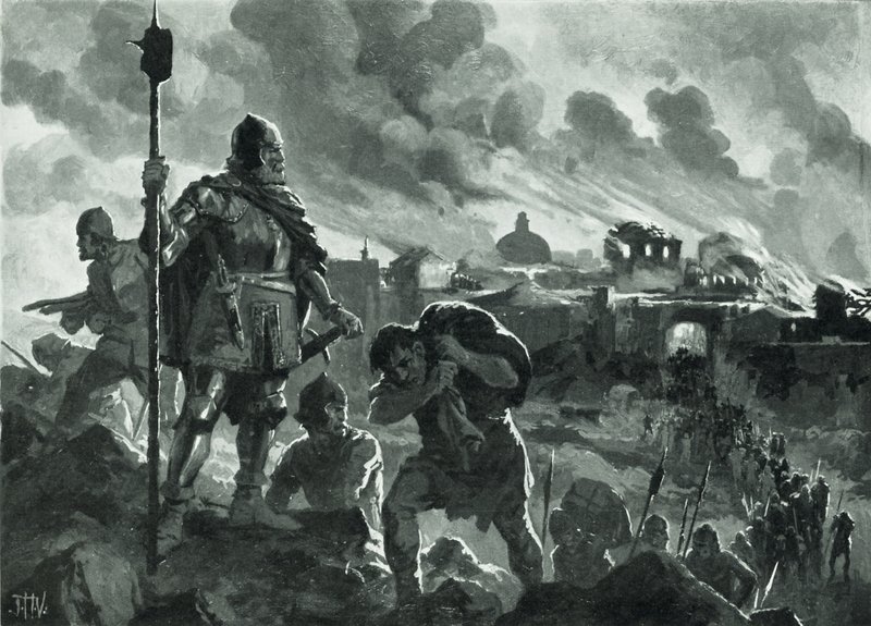 Ivan the BlackがZhabliakに発砲、1484年 作： ジョン・ハリス・ヴァルダ