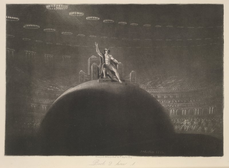 ジョンマーティン J. Martinメゾチント『失楽園/ミルトン』1858年制作 John_Martin_-