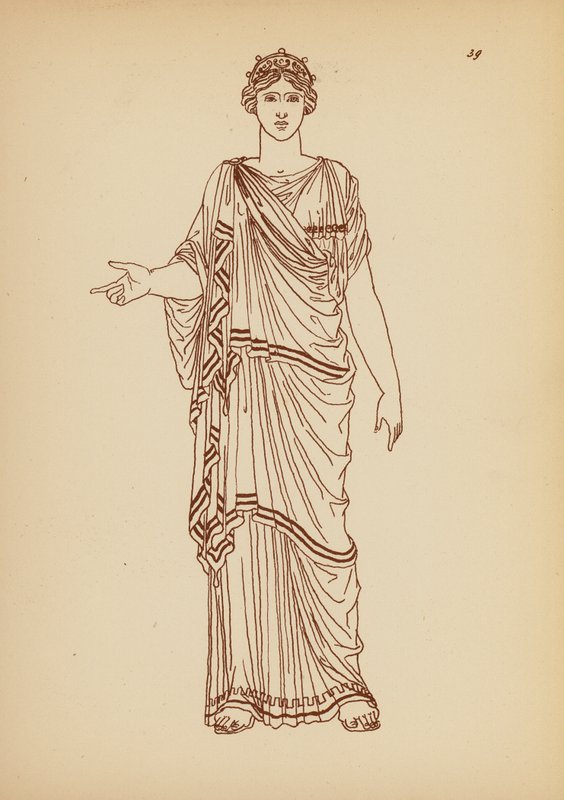 古代ギリシャの女性の衣装（リトグラフ） 作： ジョン・モア・スミス