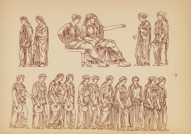 古代ギリシャの女性の衣装（リトグラフ） 作： ジョン・モア・スミス