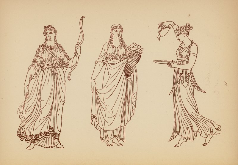 古代ギリシャの女性の衣装（リトグラフ） 作： ジョン・モア・スミス