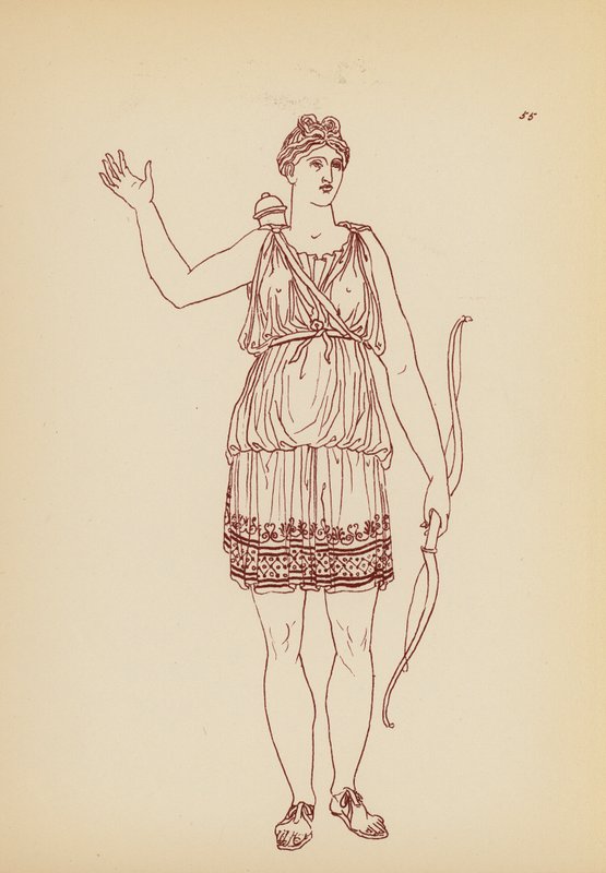 古代ギリシャの女性の衣装（リトグラフ） 作： ジョン・モア・スミス