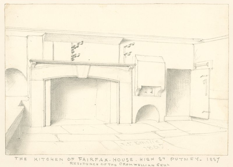 フェアファックスハウス、ハイストリート、パトニー、1887のキッチン。クロムウェルゲントの住居 作： ジョン・フィリップ・エムスリー