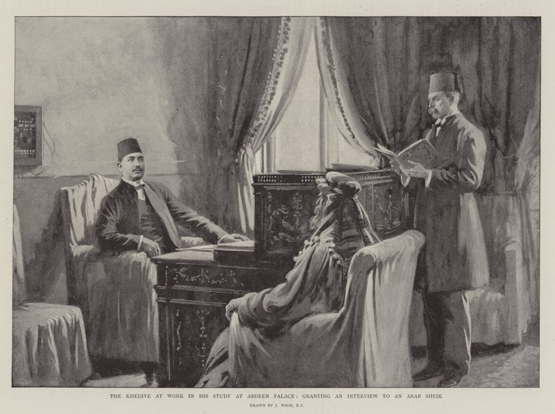 アブディーン宮殿での彼の研究で働いていたKhedive、アラブのシェイクへのインタビューを許可 作： ジョセフ・ナッシュ