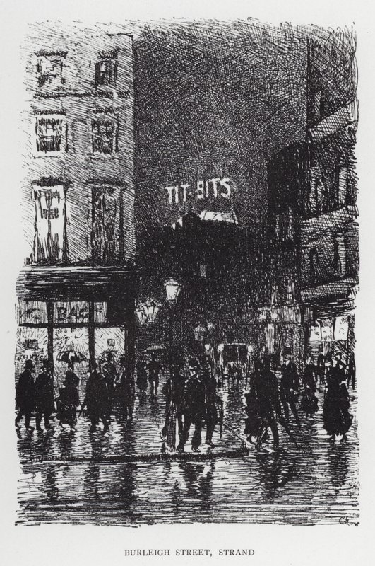 Burleigh Street, Strand（リトグラフ 作： ジョセフ（後）ペネル