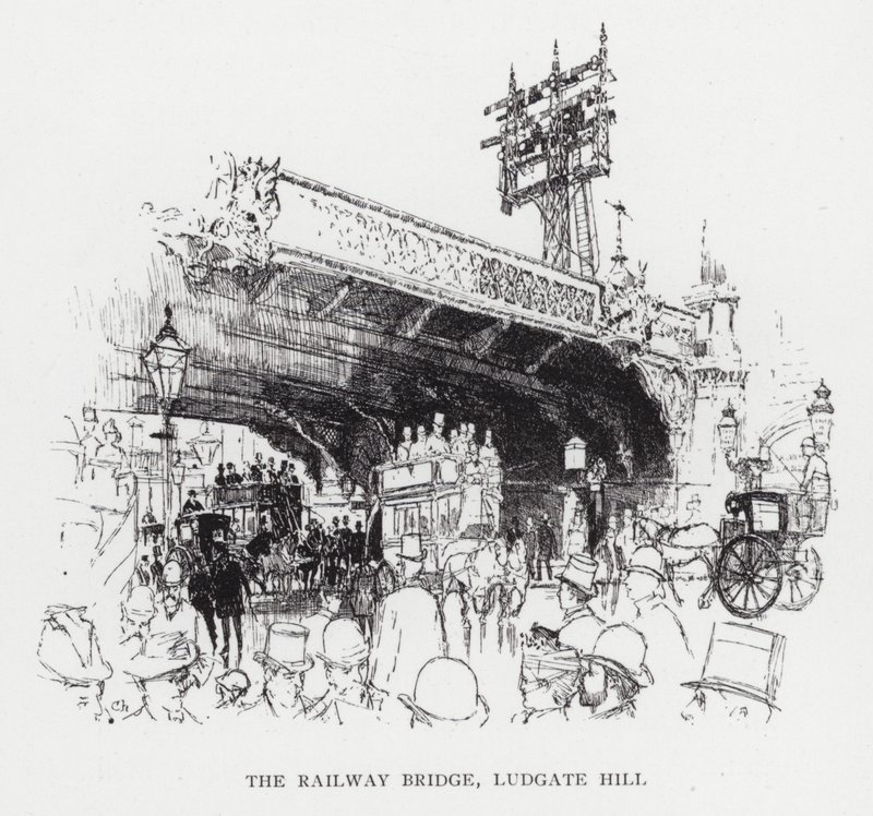 The Railway Bridge, Ludgate Hill (litho) 作： ジョセフ（後）ペネル