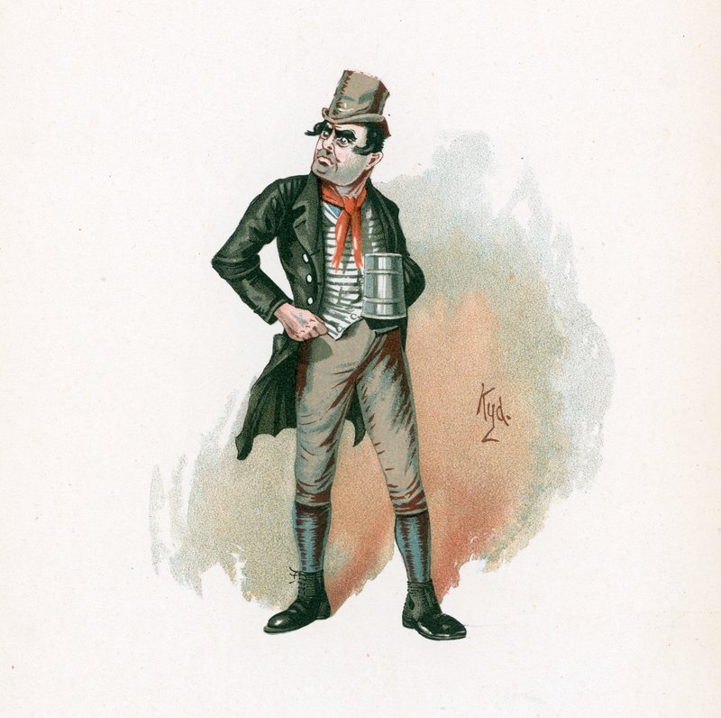 ビル・サイクス、「Charleser Sketches from Charles Dickens」、1890年頃のイラスト 作： ジョセフ・クレイトン・クラーク