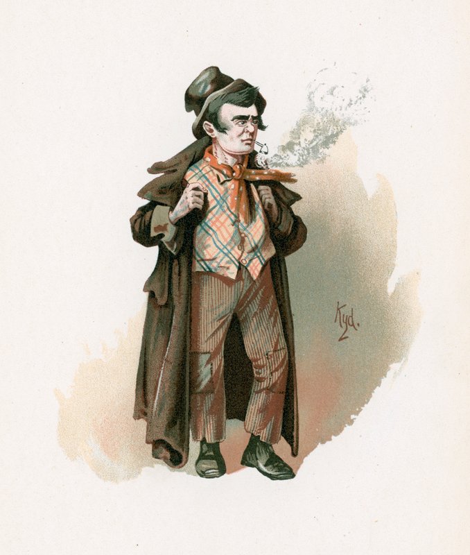 Artful Dodger、「Charleser Sketches from Charles Dickens」、1890年頃のイラスト 作： ジョセフ・クレイトン・クラーク