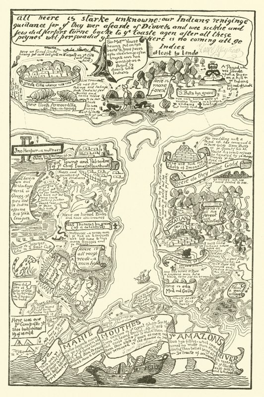 赤＋黒の濁ったアマゾンの地図（彫刻 作： ジョセフ・ラドヤード（後）キップリング