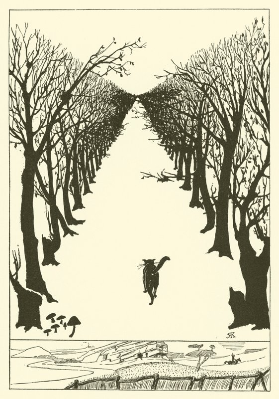 一人で歩いている猫（彫刻 作： ジョセフ・ラドヤード（後）キップリング