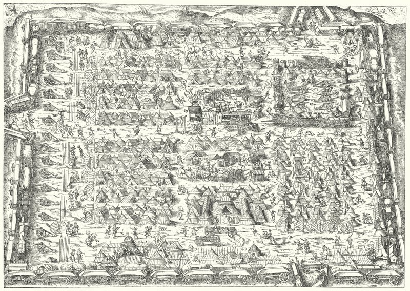 16世紀の軍事的野営地（エングレービング 作： ジョスト（後）アンマン