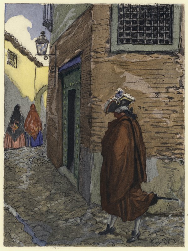 カサノヴァ回想録の挿絵（カラーリトグラフ） 作： ジュール・マリー・オーギュスト・ルルー