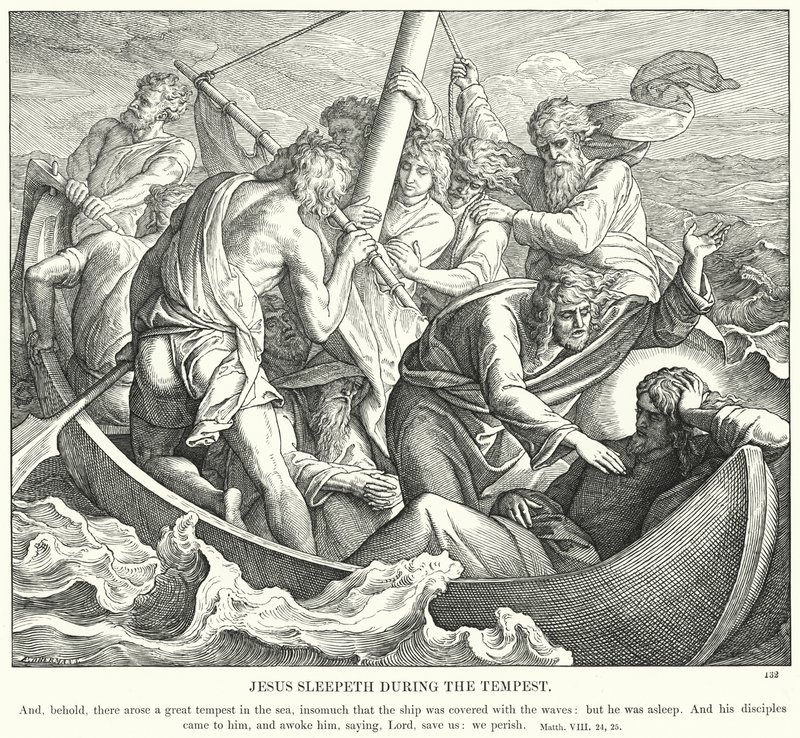 Jesus Sleepeth during the Tempest (Engraving) 作： ユリウス（後）シュノールフォンキャロルスフェルド
