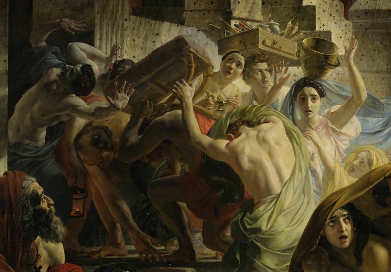 ポンペイ最後の日の詳細（カール・ブリューロフ、1833年、ロシア美術館）