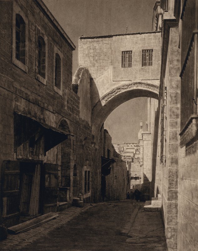 エルサレム、Ecce Homo-Arch (白黒写真) 作： カール・グレーバー