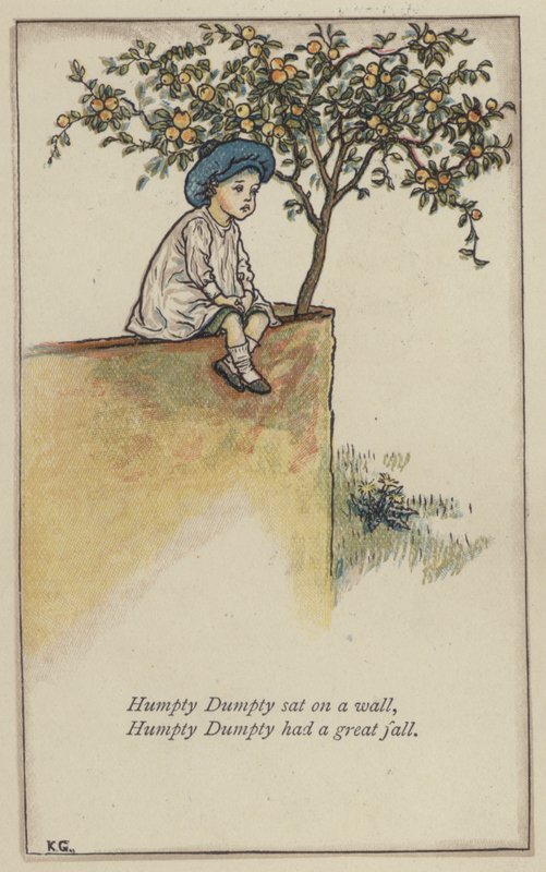 Humpty Dumpty sat on a wall (color litho) 作： ケイト（後）グリーナウェイ