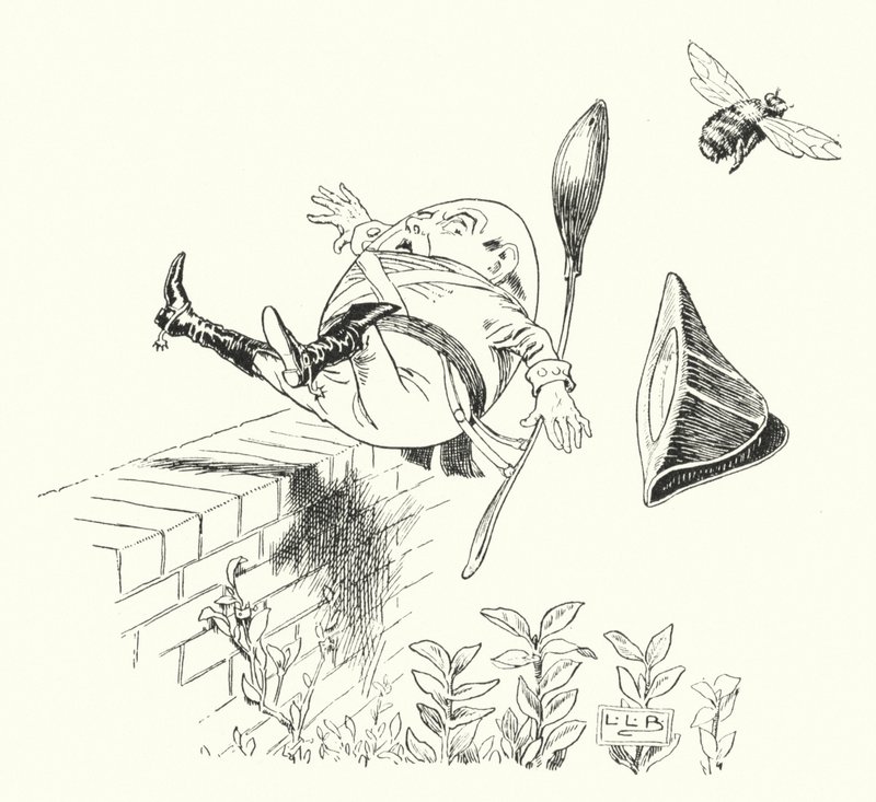 Humpty Dumpty sate on a wall (e.g. engraving) 作： レナード・レスリー・ブルック