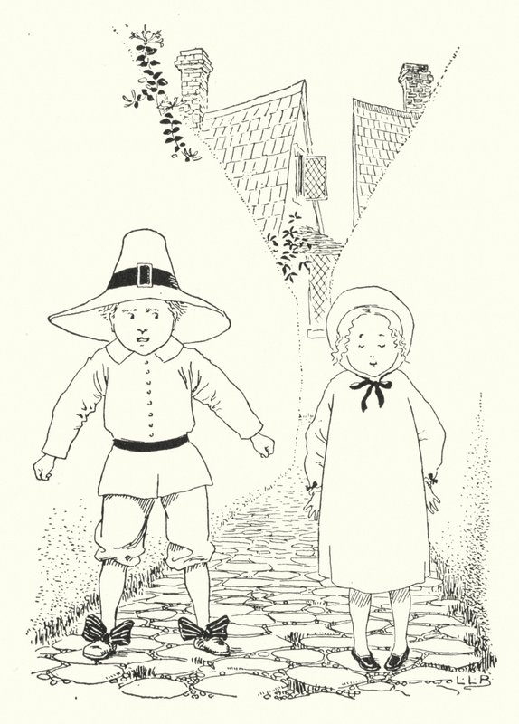 路地には少年と少女が住んでいました（彫刻 作： レナード・レスリー・ブルック