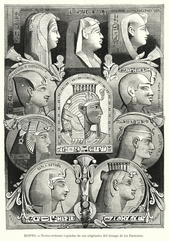 古代エジプトのポートレートヘッド（リトグラフ 作： ローター・マイケル・バーガー