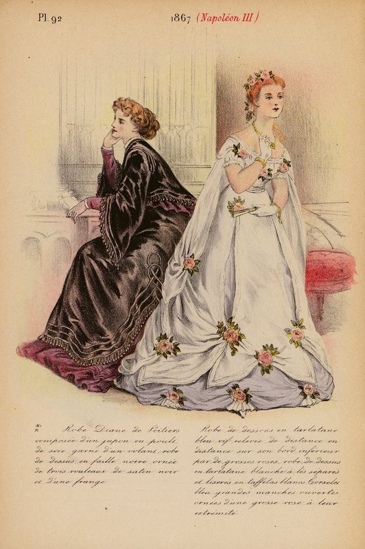 フランスのファッション：1867年、ナポレオン3世（カラーリトグラフ） 作： ルイス・コーラス