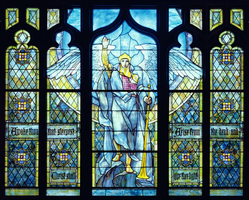ヴィルヘルム・フォン・カウルバッハ ヴィンテージ ステンドグラス 羽のついた天使 Louis_Comfort_Tiffany_-