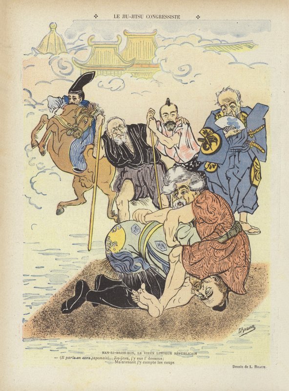 議会の柔術。ル・リールのイラスト 作： ルートヴィヒ・ブラウン