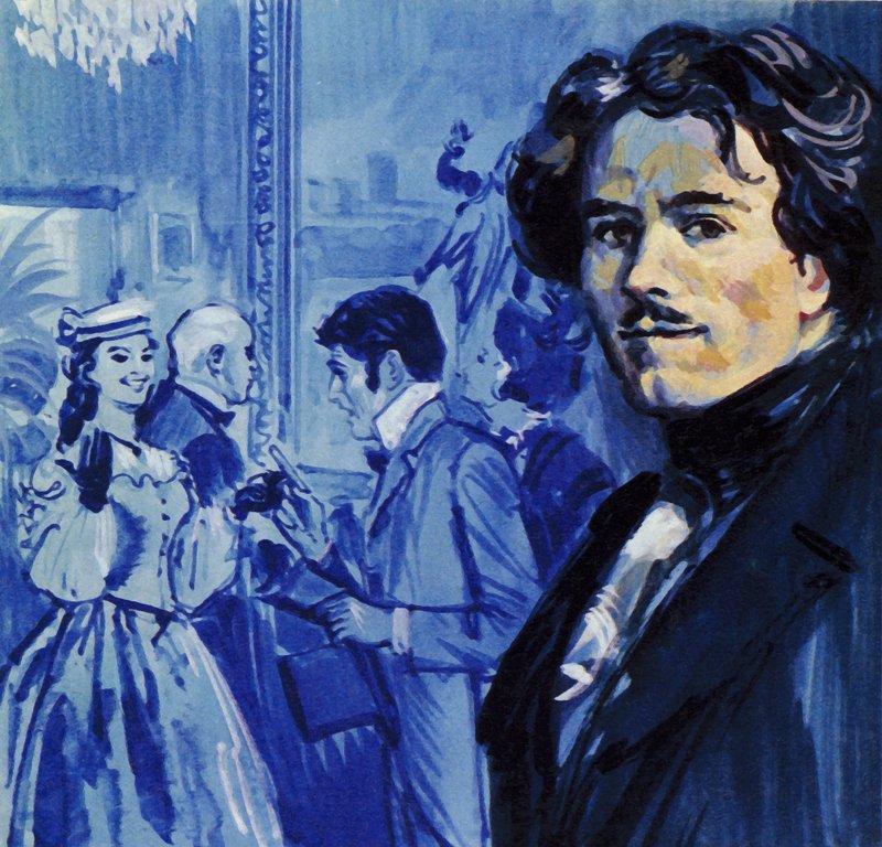 ウジェーヌ・ドラクロワが送った絵はパリでセンセーションを巻き起こした（カラーリトグラフ） 作： ルイス・アルカス・ブラウナー