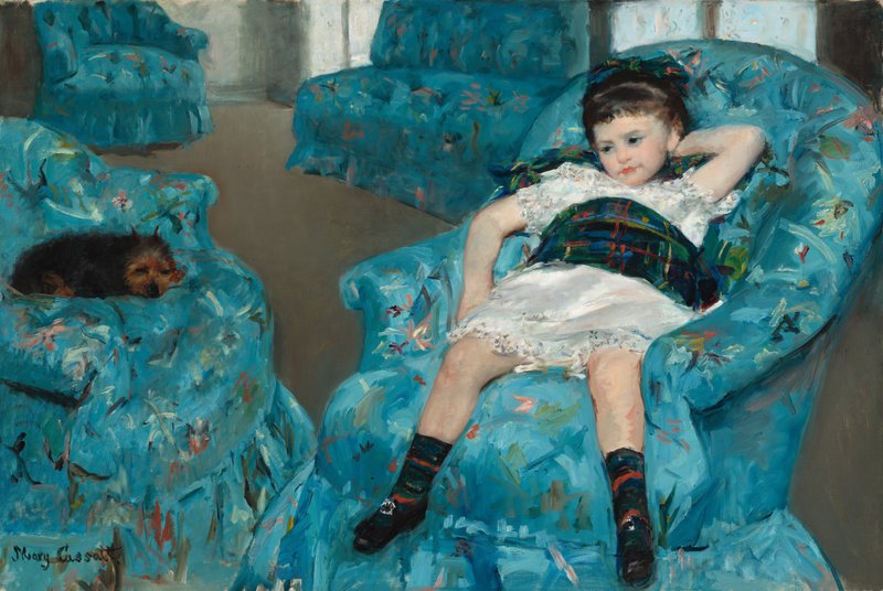 B・シャロワ、肘掛椅子の少女、日本未発売・限定画集画、額付 Mary_Cassatt_-