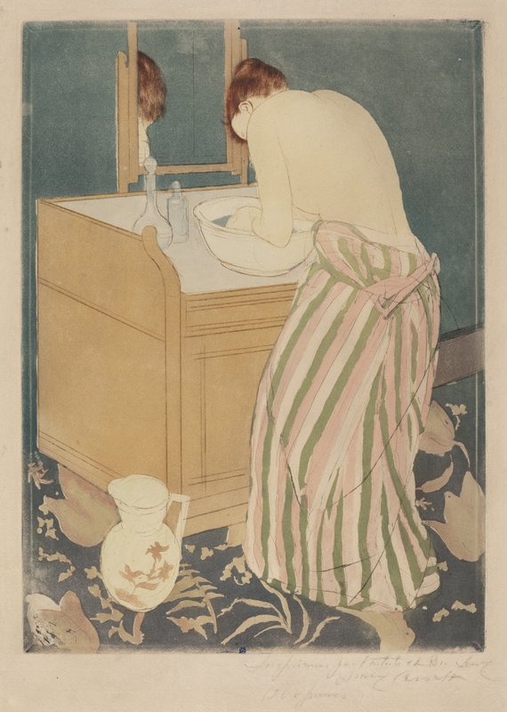 絵画　象の沐浴 Mary_Cassatt_-