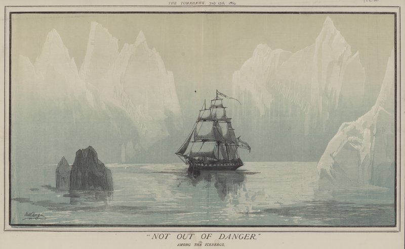 Not out of Danger or, Among the Icebergs (カラーリトグラフ) 作： マシュー 