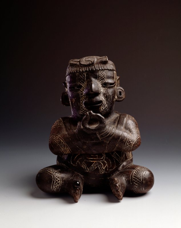 ​【博物館級】古代マヤ文明 陶製座像（大頭小身神像）西暦300-900年頃 Mayan_Mayan_-