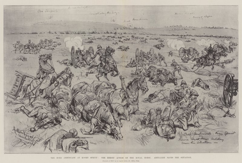 Koorn SpruitのBoer Ambuscade、王立馬砲の英雄的行動が状況を救う 作： メルトン・プライアー