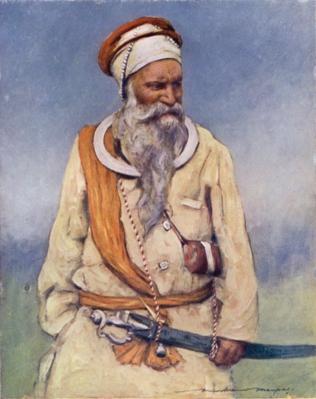 A Sikh Warrior（カラーリトグラフ 作： モーティマールディントンメンペス