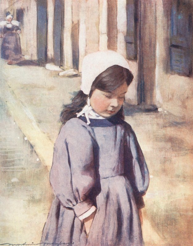 世界の子供たちブルトン、おばあちゃんの瞳の下で（カラーリトグラフ） 作： モーティマールディントンメンペス