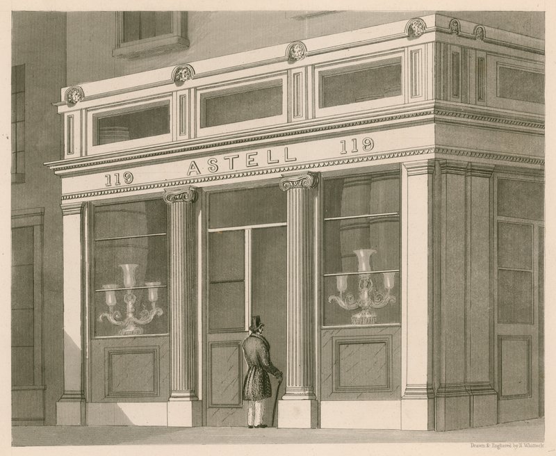Astell、Wine and Spirit Warehouse、Grafton Street、Tottenham Court Roadの店頭 作： ナサニエル・ウィットック