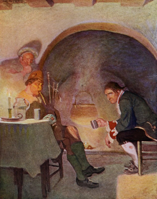 ロバート・ルイス・スティーブンソン著「Kidnapped」のイラスト（カラーリトグラフ 作： Newell Convers（後）Wyeth