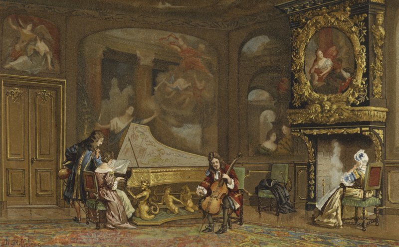 オランダの家のインテリア、c1680 作： ニコ・ステフェラー