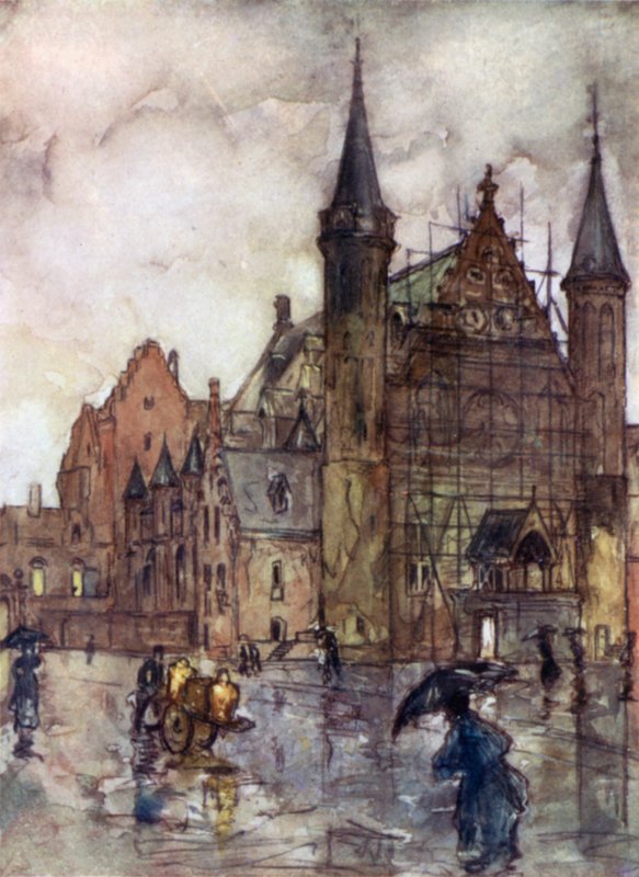 The Binnenhof, the Hague (カラーリトグラフ) 作： ニコ・ユングマン