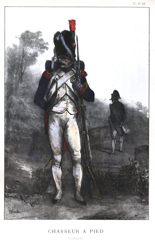 ナポレオン戦争、フランス軍、正装した足元の皇帝衛兵、1845年