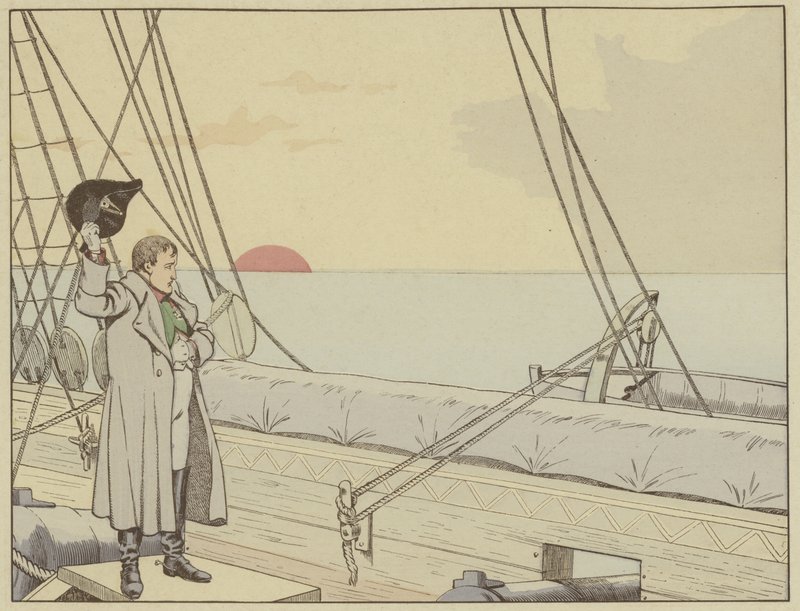 1815年7月15日イギリスに降伏した後、HMSベレロフォンに搭乗したナポレオン 作： オンフレ・ド・ブレヴィルの仕事