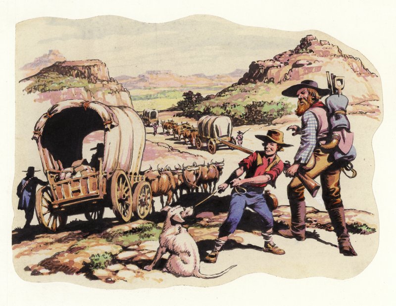 1835-1837年の大旅行（紙にグワッシュ） 作： パット（1907-95）ニコル
