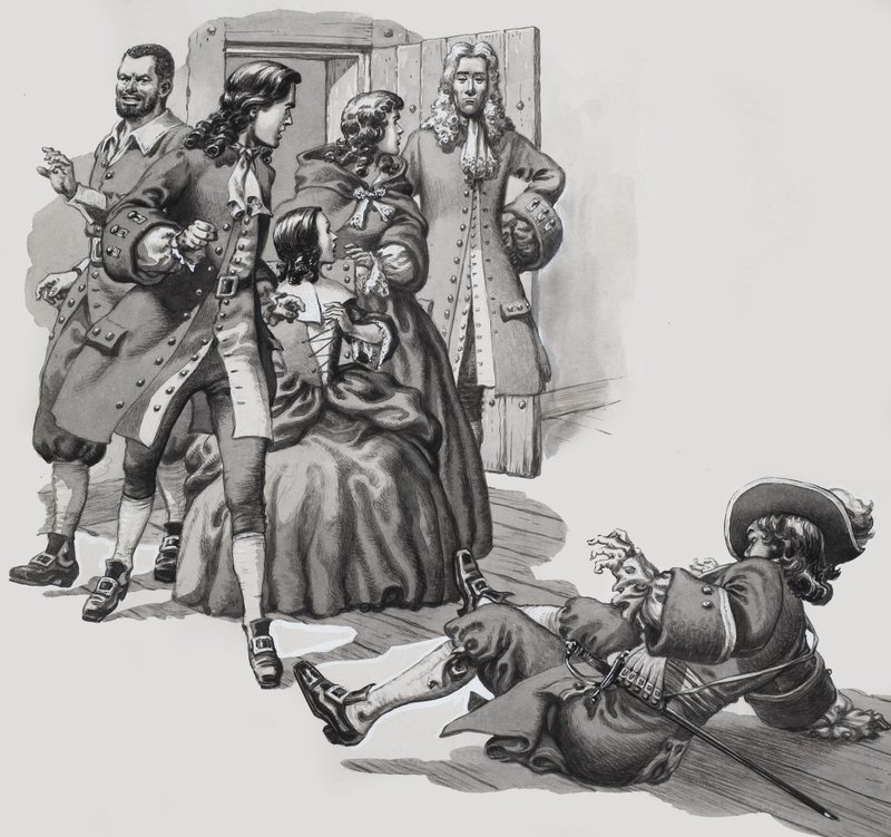 このドラグーンは若い女性に乱暴していた」と私は説明した。 作： パット（1907-95）ニコル
