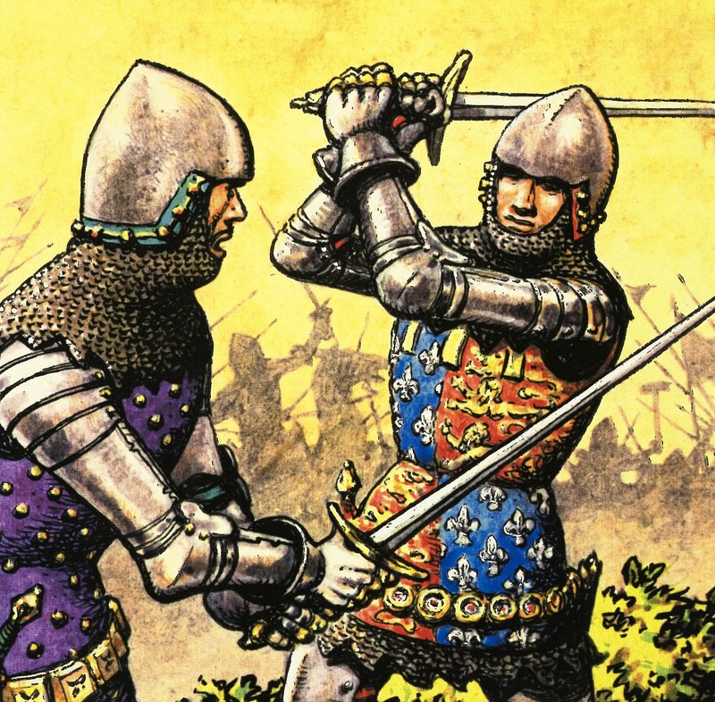 正体不明の戦闘シーン 作： パット（1907-95）ニコル