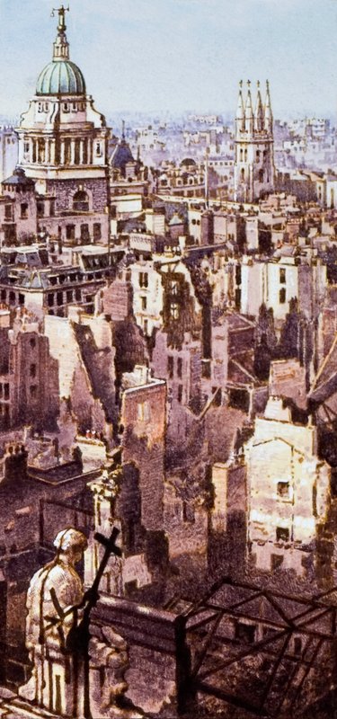 ブリッツ時代のセント・ポールからの眺め 作： パット (1907-95) ニコル