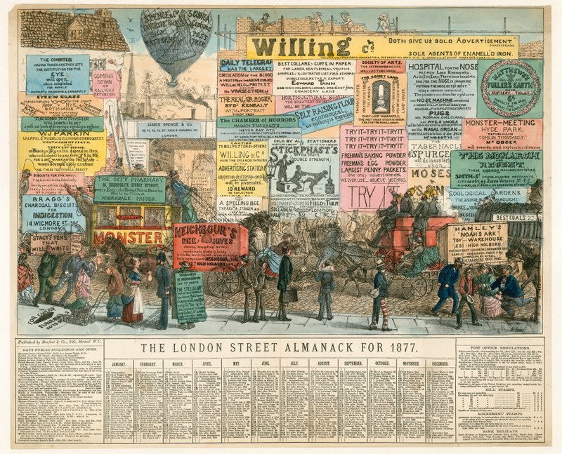 1877年のロンドンアルマナック 作： パーシー・クルシャンク