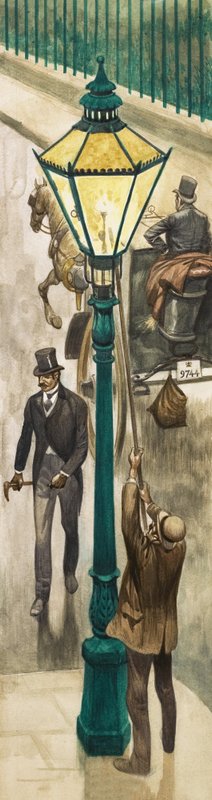 むかしむかし...チューダー時代の街路灯とランプ 作： ピータージャクソン